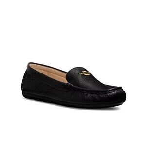 New COACH Women's Marley Driver Loafers Pebbled Black 7B